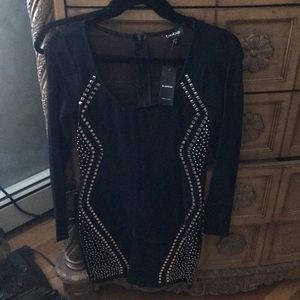 Bebe brand new black dress with embellishments
